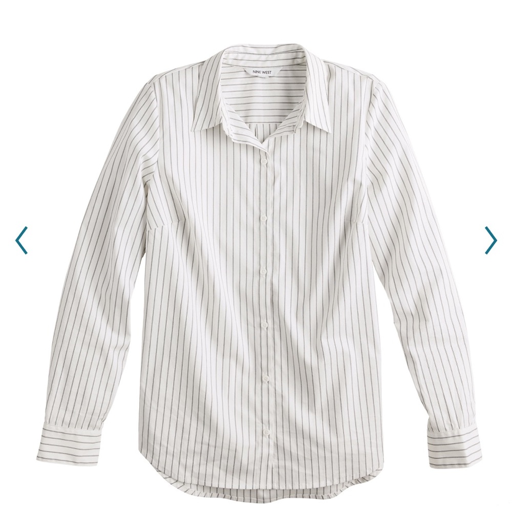 Women’s Nine West Long Sleeve Structured Button Down Shirt